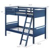 Costway Twin Over Twin Bunk Bed Convertible 2 Individual Beds Wooden White\Espresso\Navy - 3 of 4