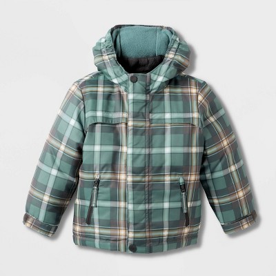 Toddler Boy's Plaid Long Sleeve 3-in-1 Jacket - Cat & Jack™ Charcoal Gray