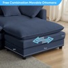 Mjkone 148'' Oversized Modular Sectional Sofa, U-Shaped 6-Seat Chenille Upholstered Deep Seat Sofa with 2 Ottomans,Blue - 4 of 4