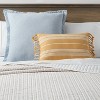 Oblong Woven Stripe Braided Fringe Decorative Throw Pillow Dark Gold - Threshold™: Cotton Blend, Indoor Lumbar Support - 2 of 4