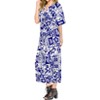 LA LEELA Women's House Daily Routine Evening Wear Vacation Holiday Casual Loungewear Loose Slit Dress Caftan Long Boho Night Shirts 2X-3X Blue, Turtle - 3 of 4