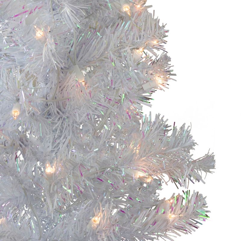 Northlight 4' Pre-lit White Iridescent Pine Artificial Christmas Tree - Clear Lights, 3 of 7