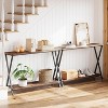 Jojoka Brown Entryway Table, 2-Tier Industrial Display Table with Shelves - 2 of 4