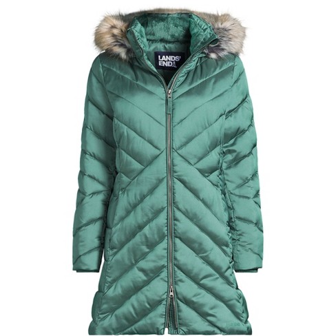 Lands End Women s Insulated Cozy Fleece Lined Winter Coat X small Washed Evergreen Target