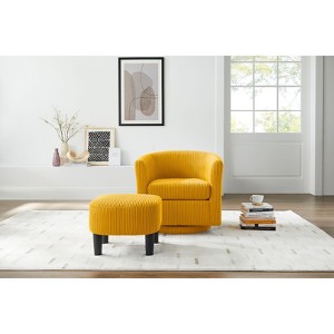 CAVINAS Accent Chair, Swivel Accent Chair 360～ Comfy Recliner Corduroy Arm Chair Single Sofa with Ottoman for Living Room Bedroom - 1 of 4