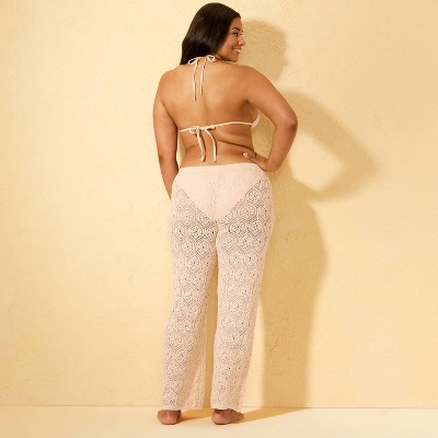 Shade & Shore Women's Crochet Pant Cover Up - Shade & Shore™ Cream M — фото 5