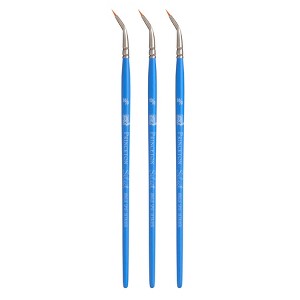 Princeton Select Artiste Angle Spot Detailer Brush, Synthetic Bristles, Short Handle Mixed Media Paintbrush, Jewel Blue, Size 10/0, Pack of 3 - 1 of 4