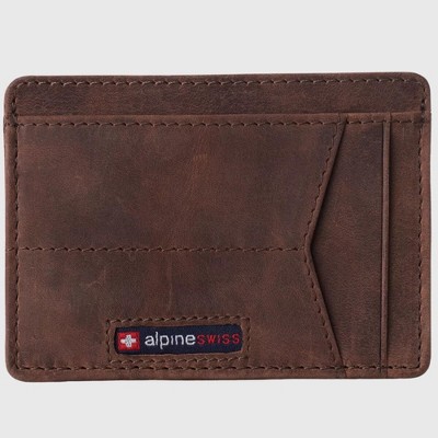 Alpine Swiss RFID Minimalist Oliver Front Pocket Wallet For Men Leather Comes in a Gift Box