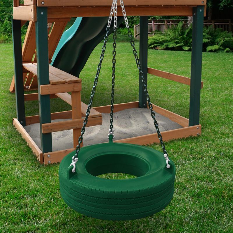 Gorilla Playsets 360° Turbo Tire Swing with Spring Clips, Swivel, and Coated Chains, 3 of 8