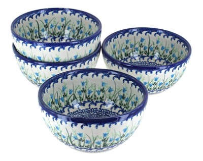 Blue Rose Polish Pottery Misty 4 Pc Dessert Bowl Set : Target