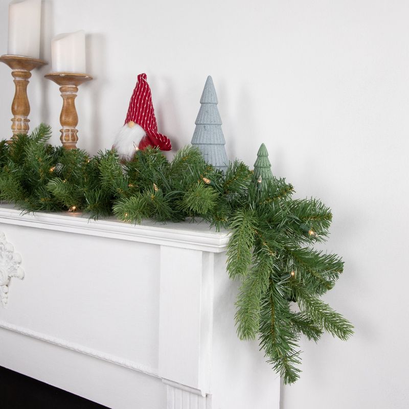 Northlight Real Touch™️ Pre-Lit Noble Fir Artificial Christmas Garland - 9' x 10" - Clear Lights, 1 of 9