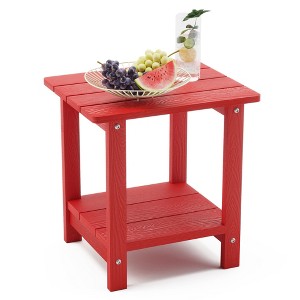 Arceso Adirondack Outdoor Side Table, 2-Tier HDPS Patio End Table Weather Resistant, Morden Side Table for Patio, Pool, Porch - 1 of 4
