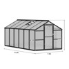 Greenhouse, Aluminum Polycarbonate Greenhouse for Outdoor Use with Roof Vents, Large Aluminum Walk-In Greenhouse with Sliding Lockable Door - 2 of 4