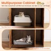 Tangkula Large Wooden Cat Litter Box Enclosure w/ Storage Shelves Condo End Table - 4 of 4