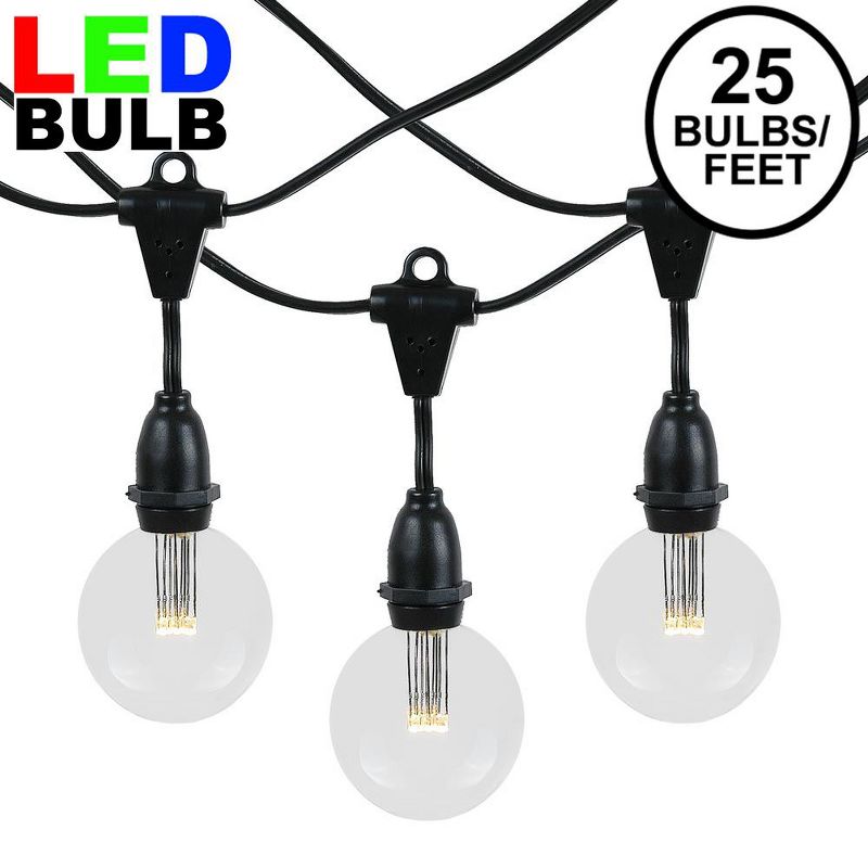 Novelty Lights Globe Outdoor String Lights with 25 suspended Sockets Suspended Black Wire 25 Feet, 1 of 9