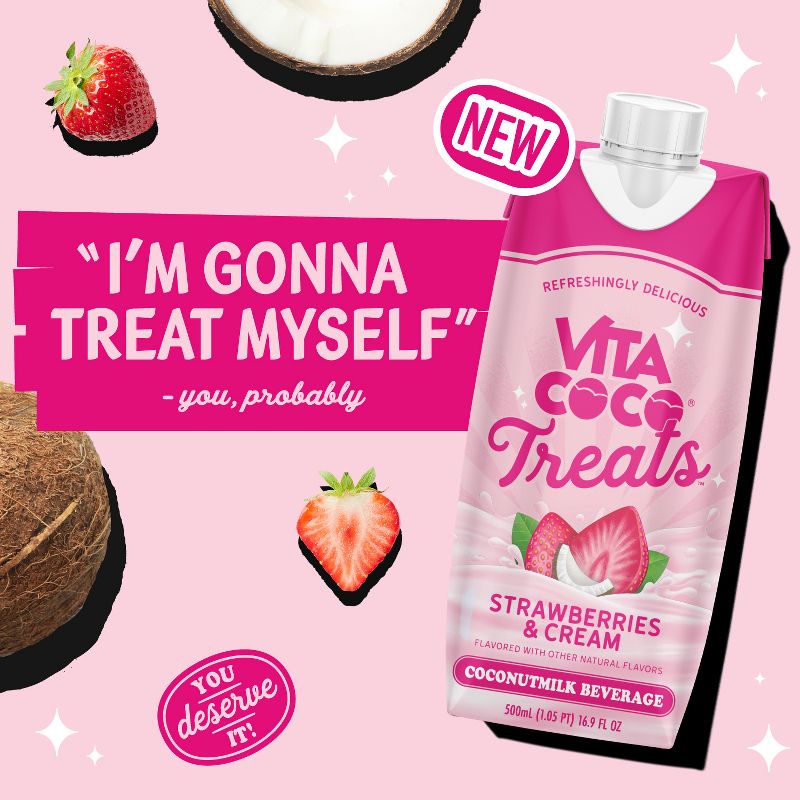Vita Coco Treats Strawberries &#38; Cream Coconut Milk Drink - 16.9 fl oz Box, 2 of 7