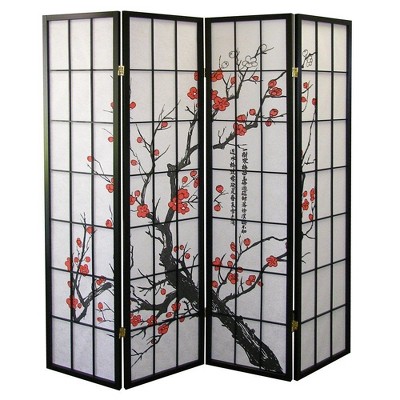 NicBex Room Divider Folding Privacy Screen with Oriental Bamboo Pattern Partition for Home & Office
