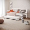 YONWAY Twin Daybed with Trundle, Metal Bed Frame with Trundle, Daybed & Trundle Frame Set with Wheels & Metal Slat Support - 2 of 4