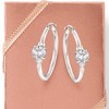 Ross-Simons 1.60 ct. t.w. CZ Station Hoop Earrings in Sterling Silver - 3 of 4