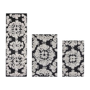 Medallion Collection 3 Piece 100% Cotton Tufted Bathroom Rug Set  with Non-Slip Backing, Machine Washable, Tumble Dry Bath Mat - 1 of 4