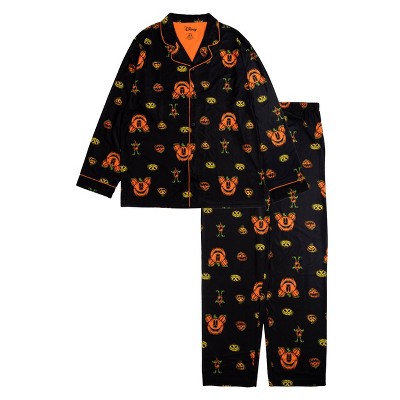 Men's Mickey Mouse & Friends 2pc Halloween Coat Pajama Set - Black