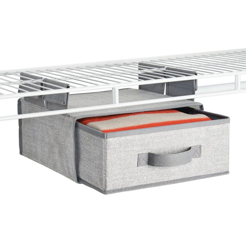 mDesign Fabric Hanging Storage Organizer with Removable Drawer, 2 Pack - Gray, 5 of 9
