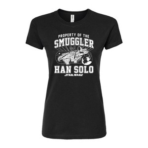 Women's - Star Wars - Property Of The Smuggler Han Solo Fitted Graphic T-Shirt - 1 of 2