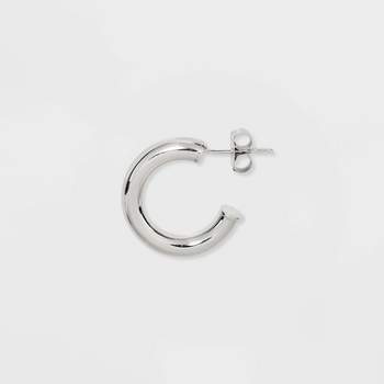 Sterling Silver Small Tube Hoop Earrings - A New Day™ Silver
