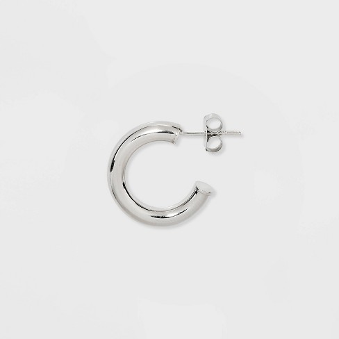 thick small silver hoop earrings