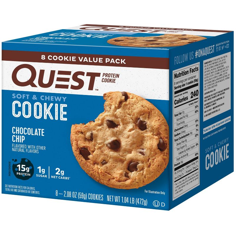 Quest Nutrition 15g Protein Cookie - Chocolate Chip Cookie, 1 of 9