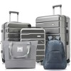 Vynxaria 5-Piece Grey Luggage Set 20"/24"/28" Expandable Suitcases + Duffel Bag + Foldable Backpack 360¡ã Spinner Wheels TSA Lock - 3 of 4