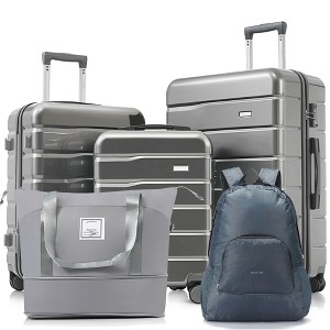 3 PCS Premium ABS Hard Shell Luggage Set with 360° Spinner Wheels and TSA Lock,  20"+24"+28" 4Q - ModernLuxe - 1 of 4
