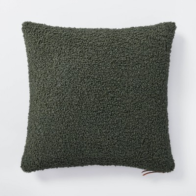 Oversized Boucle Square Throw Pillow with Exposed Zipper Green Threshold designed with Studio McGee