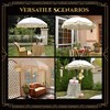 LAGarden 6 Ft Patio Umbrella Replacement Canopy Top Cover Jazz Age Beige with gold tassel Ivory with gold tassel - 4 of 4