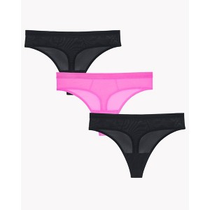 Curvy Couture Women's Sheer Mesh High Cut Thong - 1 of 4