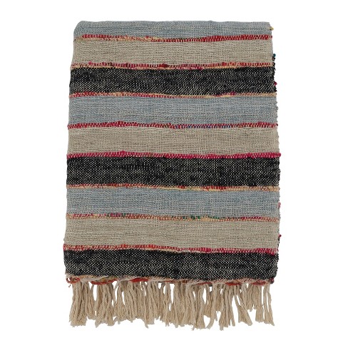 Saro Lifestyle Striped Design Throw, Multicolored, 50x67 Inches : Target