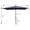 CAVINAS 6 x 9 FT Patio Umbrella with Push Button Tilt and Crank,Outdoor Waterproof Umbrella for Backyard,Poolside,Deck,Base Not Included - 3 of 4