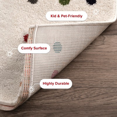 Multi-Color Polka Dot Synthetic Runner Rug, 2' 5" x 8'