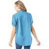 Woman Within Women's Plus Size Short-Sleeve Button Down Seersucker Shirt - 3 of 4