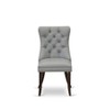 East West Furniture Dallas Parson Dining Chairs - Button Tufted Nailhead Trim Light Gray faux Leather Padded Chairs, Set of 2, Distressed Jacobean - 3 of 4
