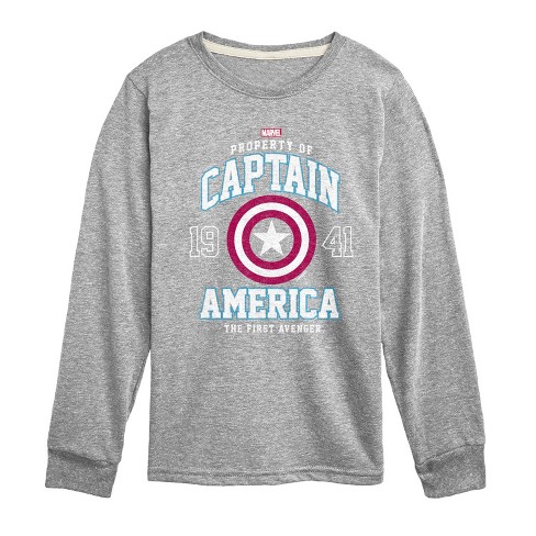 Boys' - Marvel - Captain America Property Long Sleeve Graphic T-Shirt - image 1 of 3