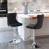 TIRAMISUBEST Swivel Velvet Bar Stools Set of 2 - Adjustable Height (25-33"), Chrome Base with Back, Tufted for Kitchen Island - 2 of 4