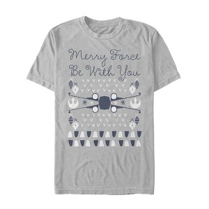 Men's Star Wars Christmas Force Be With You T-Shirt - 1 of 3