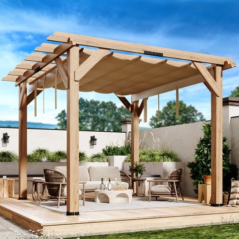 Whizmax 10'x10' Outdoor Wood Pergola, Wooden Pergola Gazebo For Outdoor Porch Garden Backyard ...