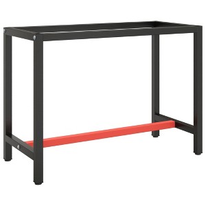 vidaXL Work Bench Frame Matte Black and Matte Red 43.3"x19.7"x31.1" Metal - 1 of 2