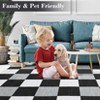 COZONY Checkered Rug Minimalist Rug Stain Resistant Non-Slip Accent Rug Geometric Plaid Table Rug Farmhouse Floor Cover for Dining Office Bedroom - 4 of 4
