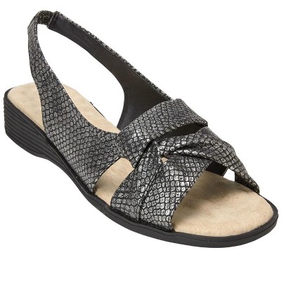 Comfortview Women's Wide Width The Pearl Sandal - 10 1/2 Ww, Black : Target