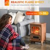 Yukimo Electric Fireplace, 750W/1500W, Dark Brown with LED Flames and Logs - 4 of 4
