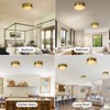 CityFurn 3-Light Modern Gold Round Flush Mount Ceiling Lights with Alabaster Shade - 4 of 4