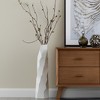 HomeRoots 47" White Faceted Geometric Tapered Ceramic Floor Vase - 2 of 4